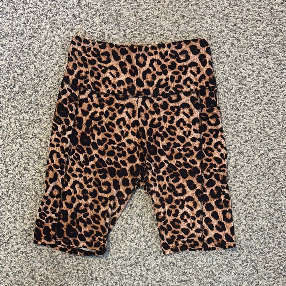 Leopard Print Biker Shorts